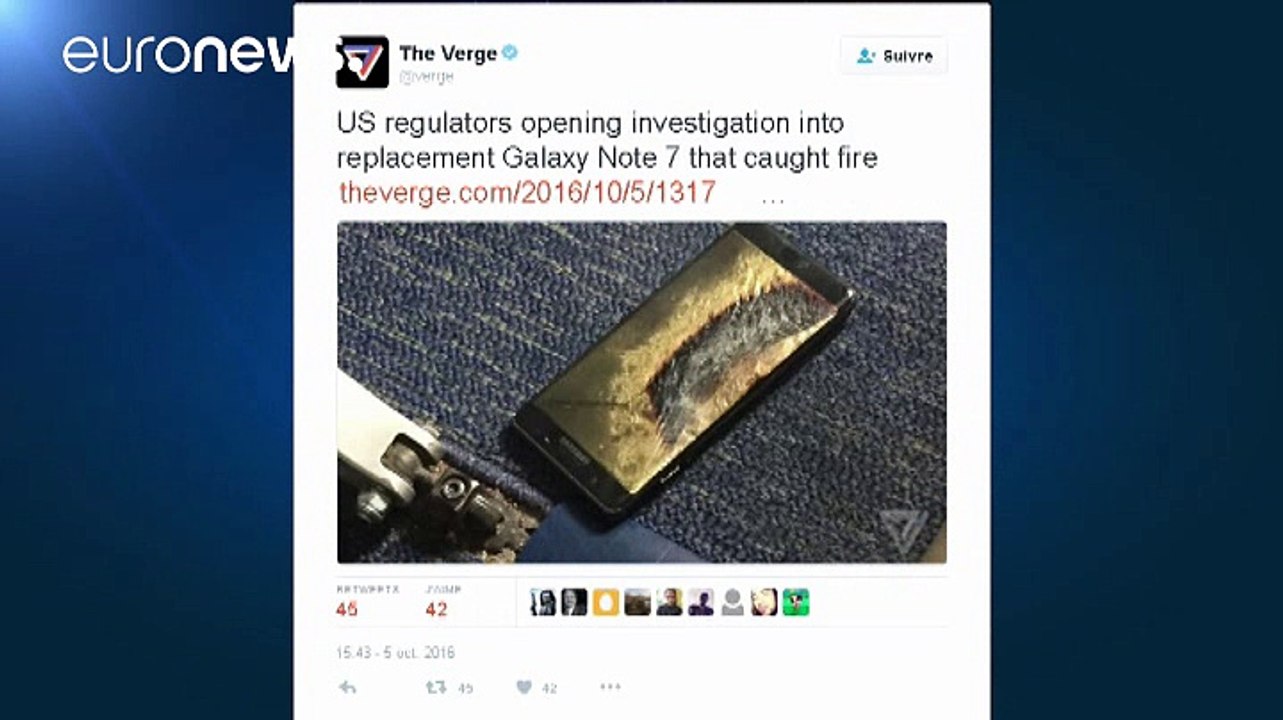 США: Galaxy Note 7 загорелся на борту самолета