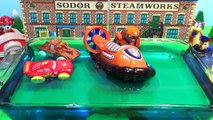 Paw Patrol ZUMAs Hovercraft in the Pool with Mater, Lightning McQueen, Dora, and the Teletubbies L