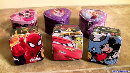 DISNEY CUBE SURPRISE HEARTS Marvel Spider-Man Cars Mickey Minnie Frozen Anna Elsa Princess Sofia
