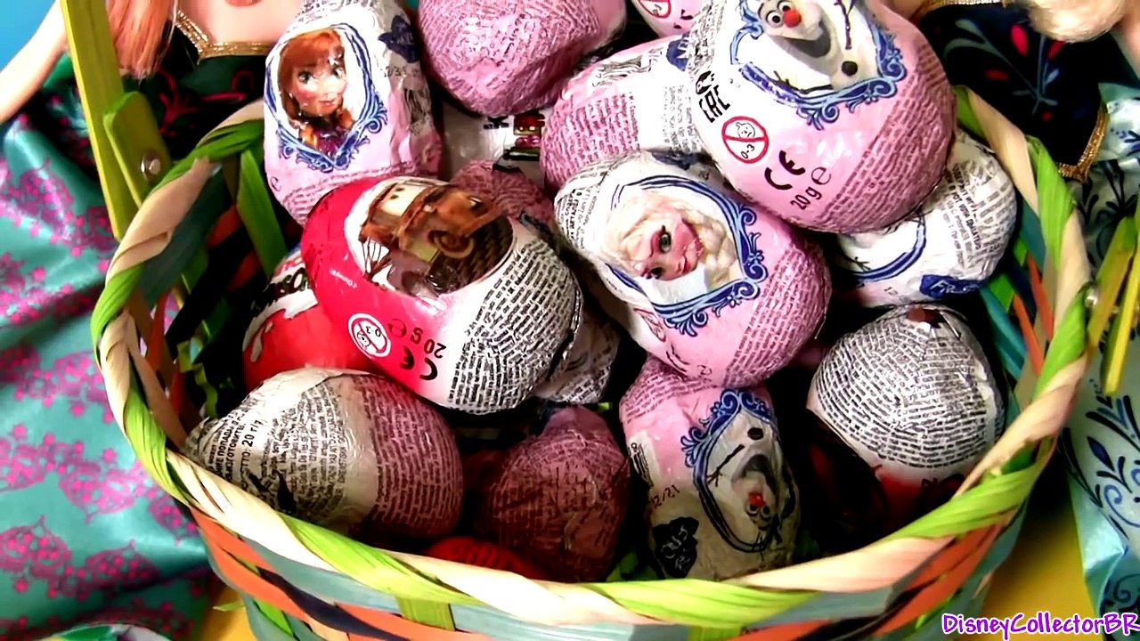 Huge Easter Basket 20 Disney Frozen Surprise Eggs Olaf Anna Elsa Kinder Huevos Sorpresa by DC toys