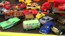 Pixar Cars Riplash Racers in Radiator Springs with Lightning McQueen, and the Delinquent Road Hazard