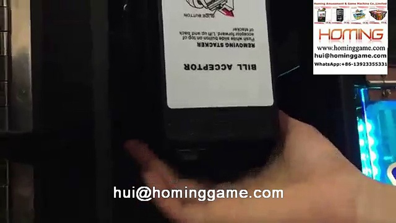 How to set open 100% ICT Bill Acceptor about key master prize game machine(hui@hominggame.com)