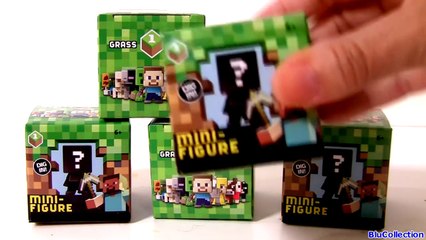 5 Minecraft Surprise CUBES Mystery Boxes Mini Figures QUBE Unboxing by DisneyCollector toychannel