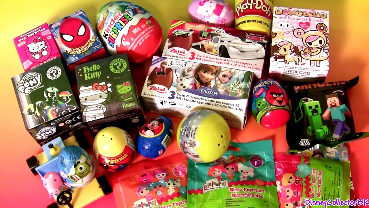 Surprise Eggs Lalaloopsy Minecraft MLP Pony HelloKitty Disney Frozen Play-Doh Minnie Sorpresa Huevos