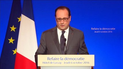 "Trois mandats pour les parlementaires et les élus locaux, c'est une durée suffisante", estime François Hollande