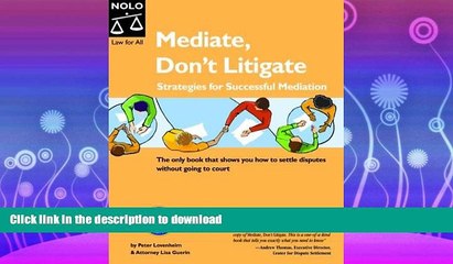 DOWNLOAD Mediate, Dont Litigate: Strategies for Successful Mediation FREE BOOK ONLINE