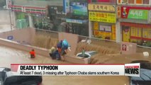 Typhoon Chaba leaves 7 dead, 3 missing, with massive economic damage