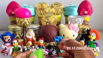 PLAY DOH SURPRISE EGGS with Surprise Toys,Hello Kitty,Thomas and Friends,Disney, Donald Duck,Disney Cars Lightning McQue