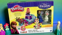 Play Doh Sparkle Disney Frozen Sled Adventure with Princess Anna Olaf Elsa Magiclip Dolls Kids toys
