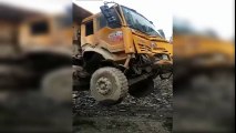 Crane tips over when lifting truck