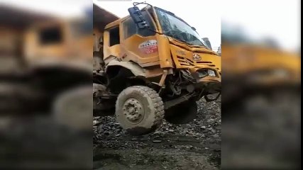 Crane tips over when lifting truck