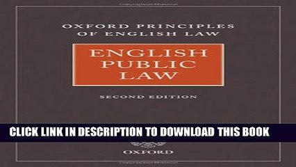 [PDF] English Public Law (Oxford Principles of English Law) Popular Collection