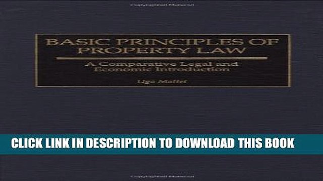 [PDF] Basic Principles of Property Law: A Comparative Legal and Economic Introduction