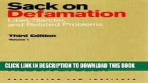 [PDF] Sack on Defamation: Libel, Slander and Related Problems (2-Volume Set) Popular Online