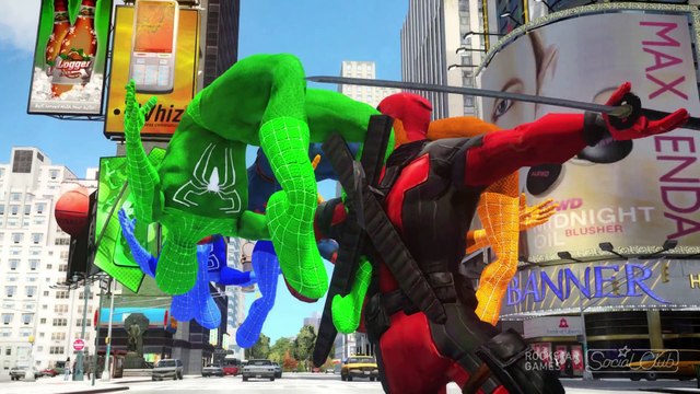 DEADPOOL VS SPIDER-MAN, GREEN SPIDERMAN, ORANGE SPIDERMAN, BLUE SPIDERMAN, WHITE SPIDERMA