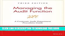 [PDF] Managing the Audit Function: A Corporate Audit Department Procedures Guide Full Online