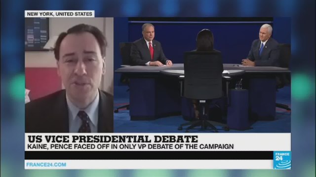 United States vice president debate: Mike Paine and Tim Kaine trade sharp words over the candidates.