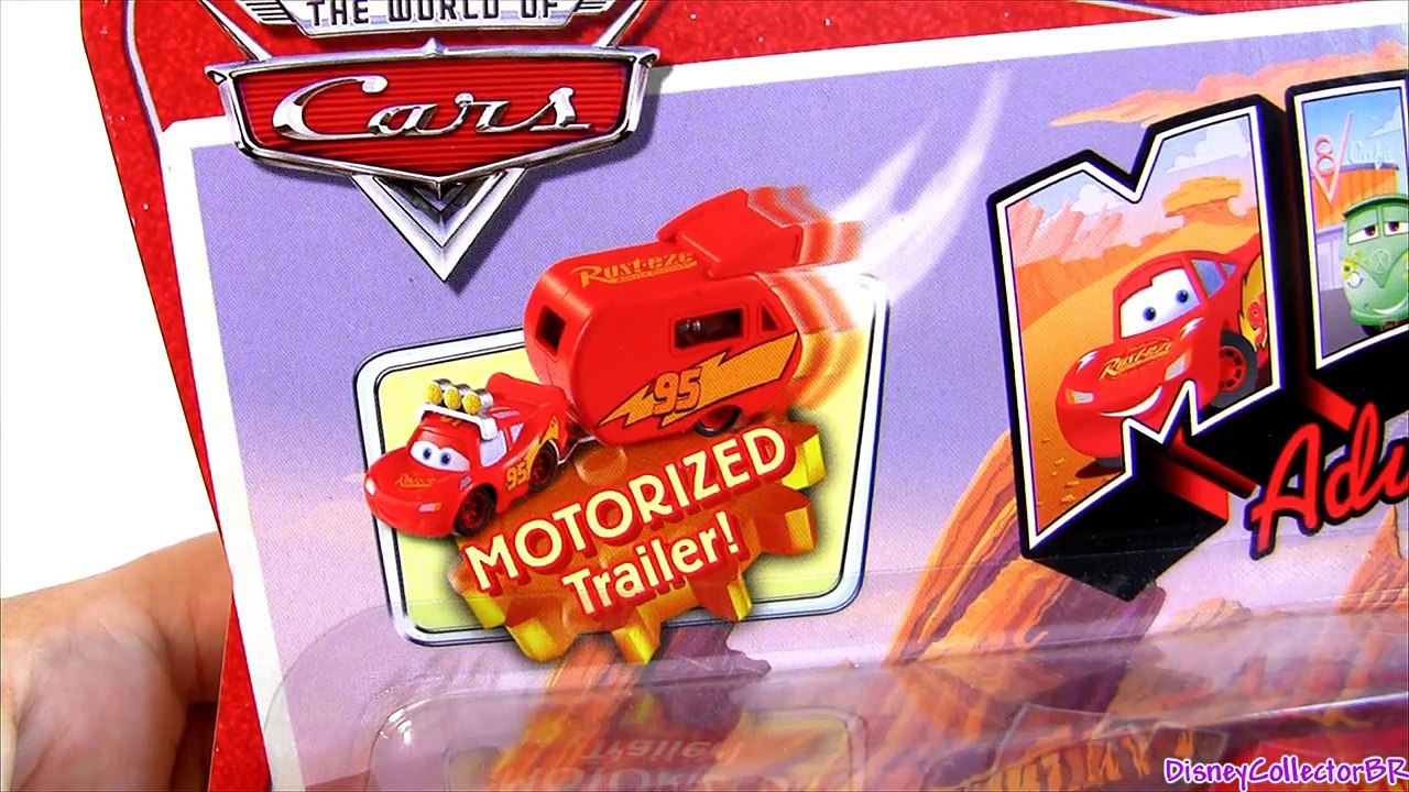 Disney Cars Motorized Lightning McQueen with Hauler Trailer Pixar Mini Adventures Pixar micro-cars