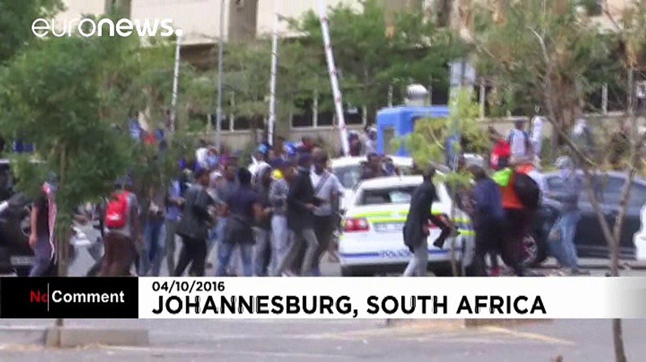 South African police clash with student protesters