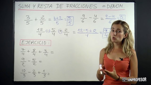 Fracciones - Suma y Resta con Igual Denominador