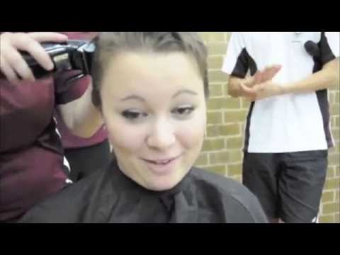 Blonde girl shaves her head bald for Worlds Greatest Shave