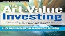 Collection Book The Art of Value Investing: How the World s Best Investors Beat the Market