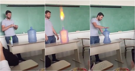 Professor de ciências surpreende alunos com experiência curiosa