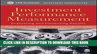 Collection Book Investment Performance Measurement: Evaluating and Presenting Results