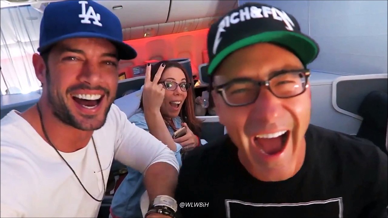 William Levy @willylevy29 having fun on flight from Miami to Los Angeles with friends