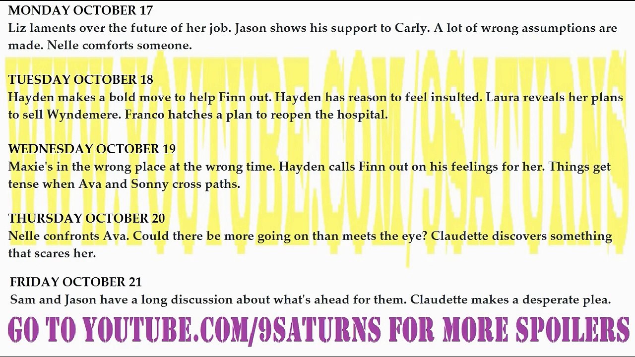 10-17-16 WEEK GH SPOILERS Sam Jason Hayden Finn Carly Sonny General Hospital Promo Preview 10-6-16