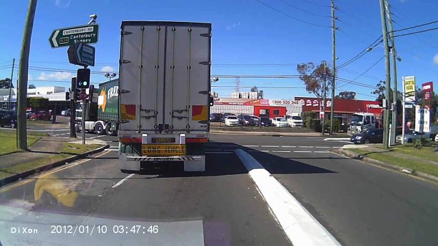 Truck Meets Strongest Traffic Light in the World, Blows Tire