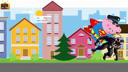 Peppa Pig Super Police fight Venom Save His Son # Cartoon for Children # Nursery Rhymes Lyrics_6