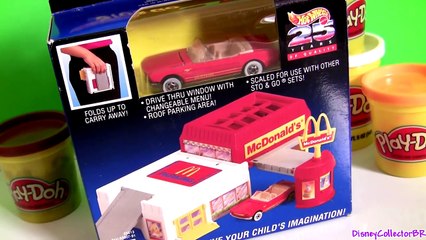 Play Doh McDonalds Hot Wheels Lightning McQueen Having Chocolate Sundae with Sally Pixar Cars