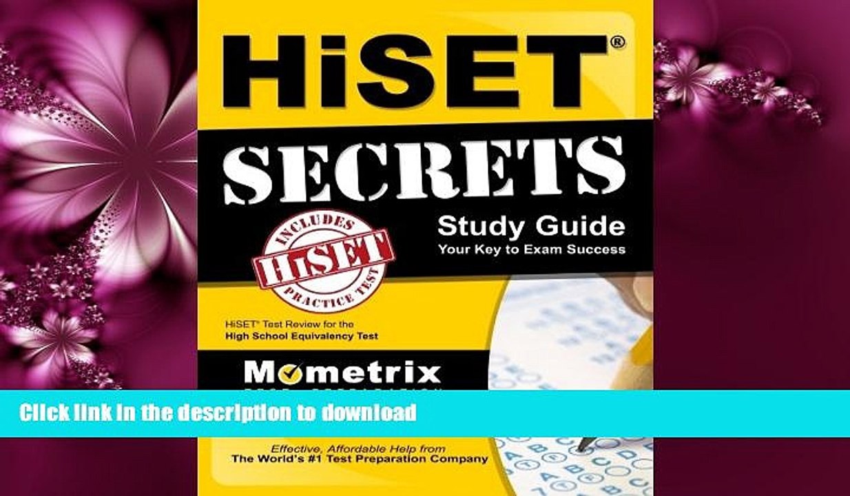 READ BOOK  HiSET Secrets Study Guide: HiSET Test Review for the High School Equivalency Test  GET
