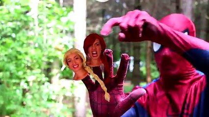 Frozen Elsa & Spiderman HALLOWEEN SKELETONS! w_ Maleficent Joker Spidergirl TOYS! Superhero Fun IRL