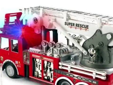 Camion Prextex Jouet de Pompiers Téléguidé avec Lumières et Sirene