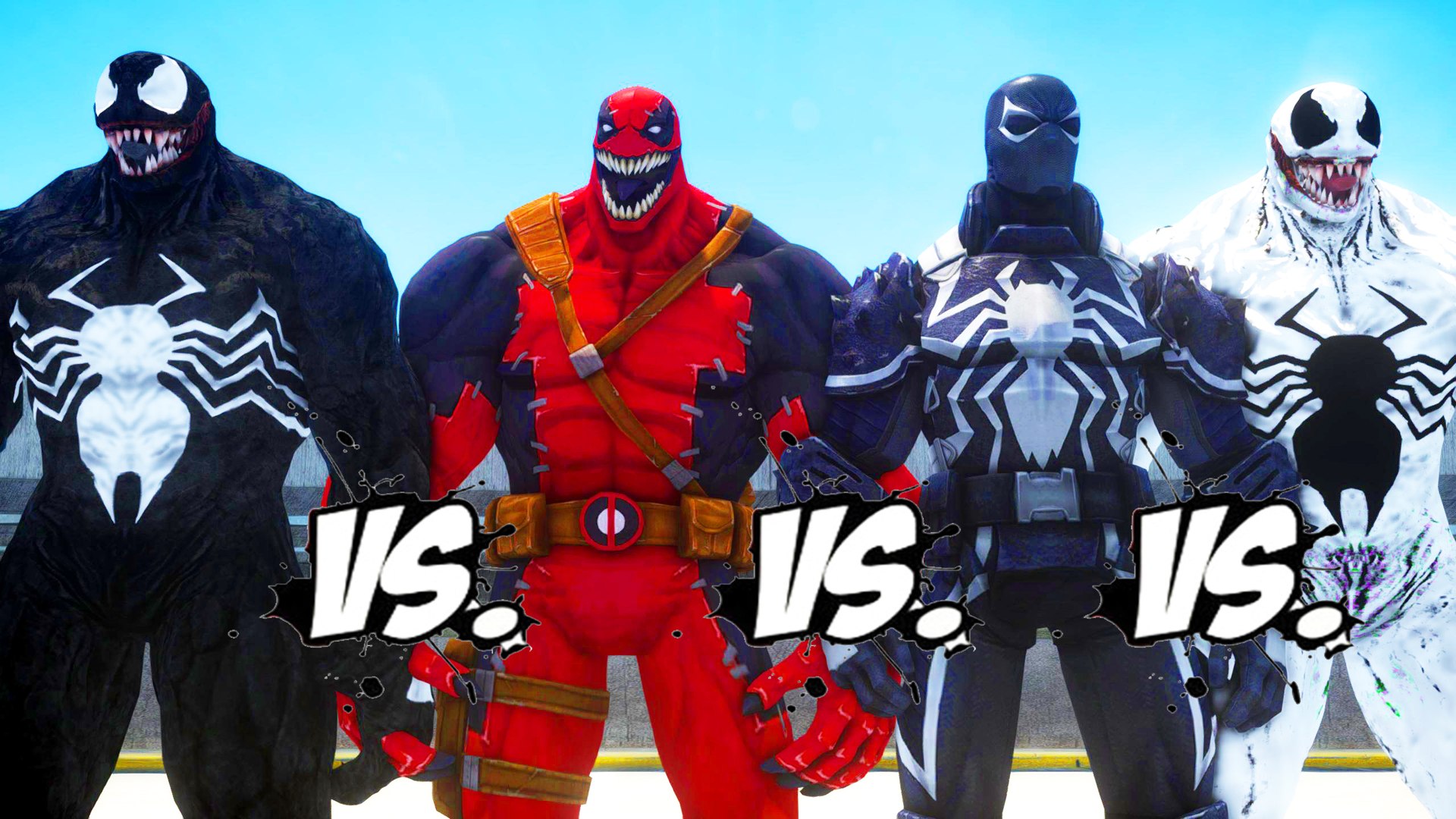 VENOM vs VENOMPOOL vs ANTI-VENOM vs AGENT VENOM - EPIC BATTLE, image size:1920x1080