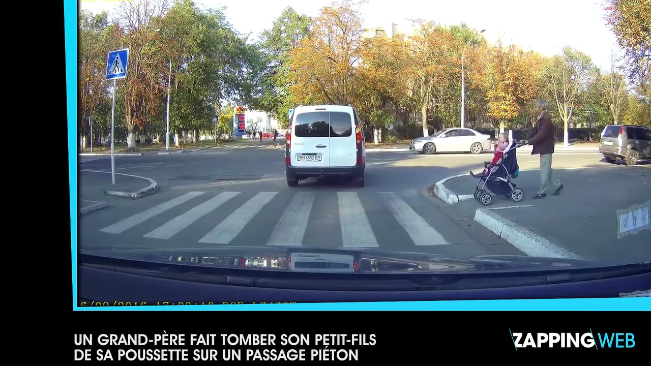 Un grand-père fait tomber son petit-fils de sa poussette sur un passage piéton (vidéo)