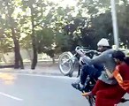 One Wheeling on Bike with Girlfriend in Lahore