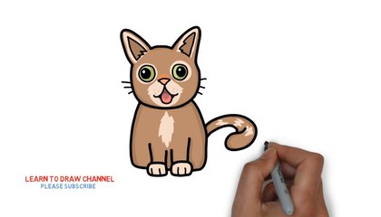 Easy Step For Kids How To Draw a Cat
