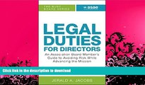 FAVORIT BOOK Legal Duties for Directors: An Association Board Member s Guide to Avoiding Risk