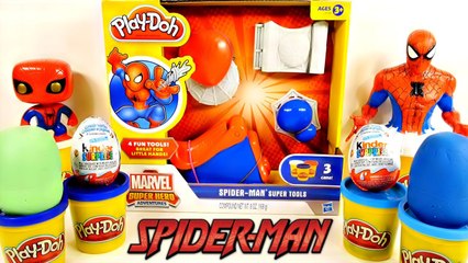 SpiderMan Play Doh Video Fun SuperHero Real Life  Stop Motion by Peppa Pig Toys Kids song