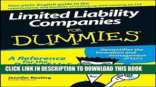 [PDF] Limited Liability Companies For Dummies Popular Collection