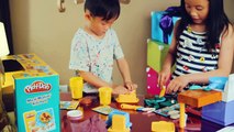 Play Doh Meal Makin Kitchen with Toys Surprises Childrens Video using Play Dough Clay