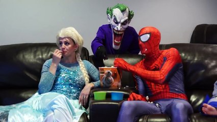 Pink Spidergirl lose her eyes! Spiderman and frozen elsa vs robot funny superhero movie in real life