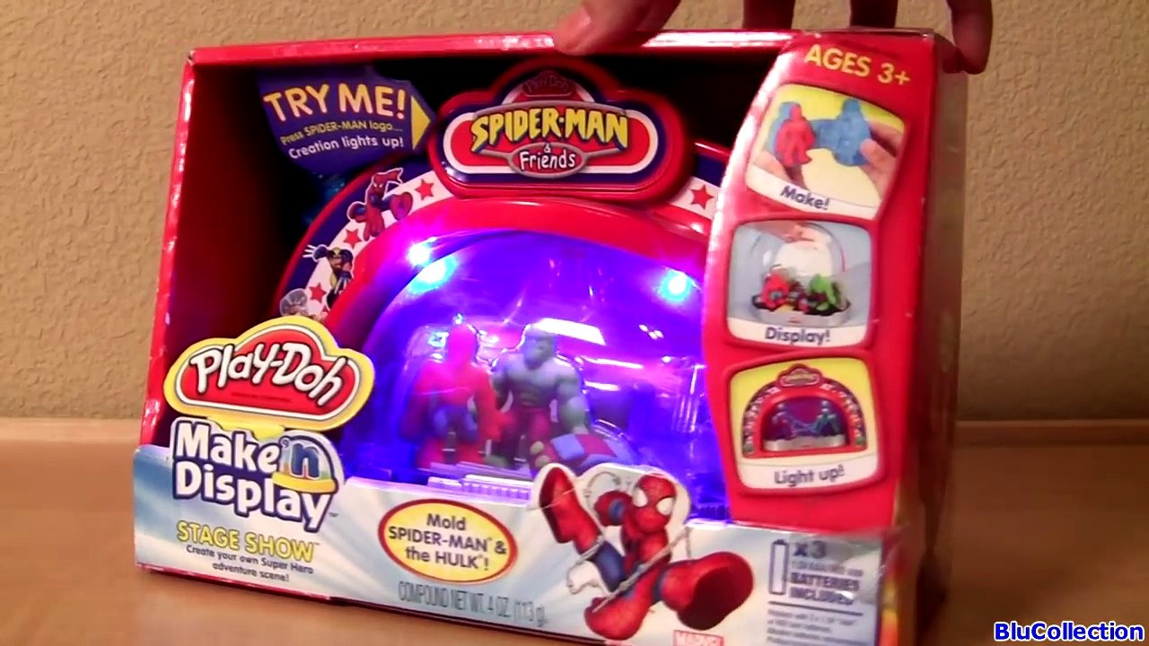 PLAY DOH Spiderman Make n Display HULK Iron Man Super Hero Adventures Play Dough Marvel the Avengers