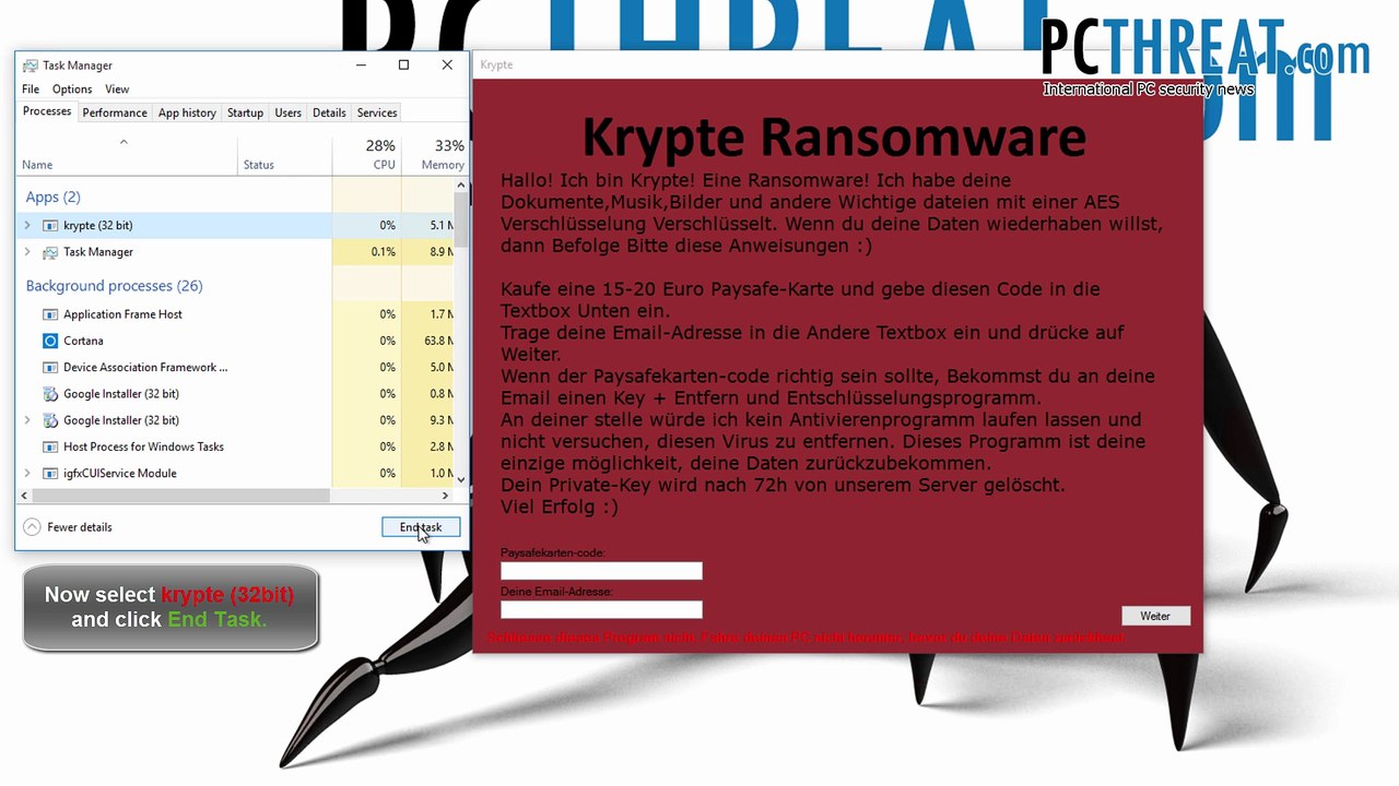 Krypte Ransomware Removal Guide