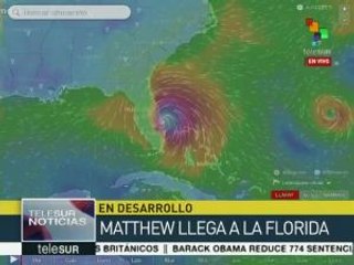 Huracán Matthew llega a la costa de Florida con categoría 4