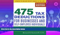 complete  475 Tax Deductions for Businesses and Self-Employed Individuals: An A-to-Z Guide to