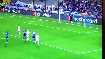 Club Bruges vs Leicester but de Riyad mahrez